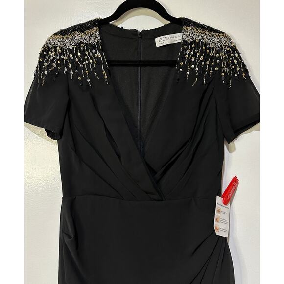 Ieena Mac Duggal Sequined Embellished Shoulder Evening Gown Size 8 NWOT #55704 - Picture 4 of 16